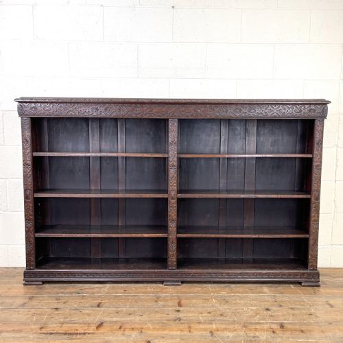 Large Antique Carved Oak Bookcase