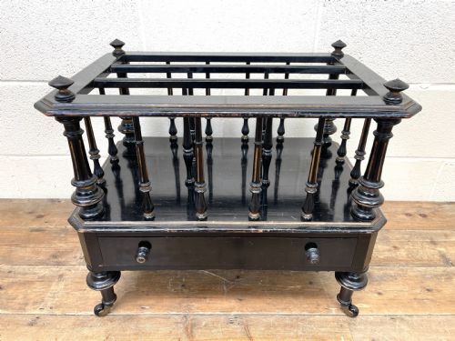 fig 1. Antique Victorian Ebonised Canterbury Magazine Rack