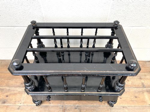 fig 2. Antique Victorian Ebonised Canterbury Magazine Rack