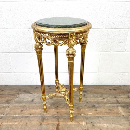 Gold Gilt Table with Marble Top