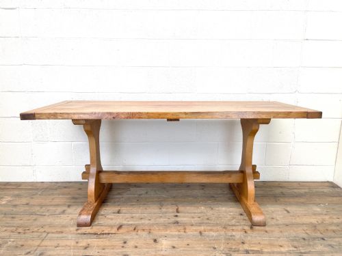 fig 1. Early 20th Century Pale Oak Dining Table