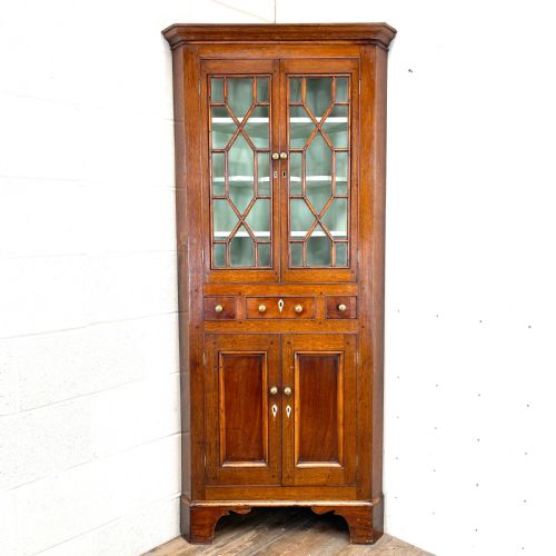 Georgian Welsh Oak Corner Cupboard