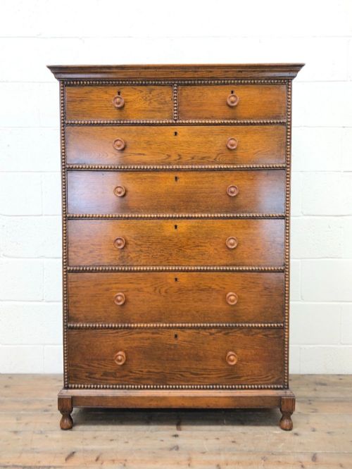 fig 1. Antique Oak Chest of Drawers