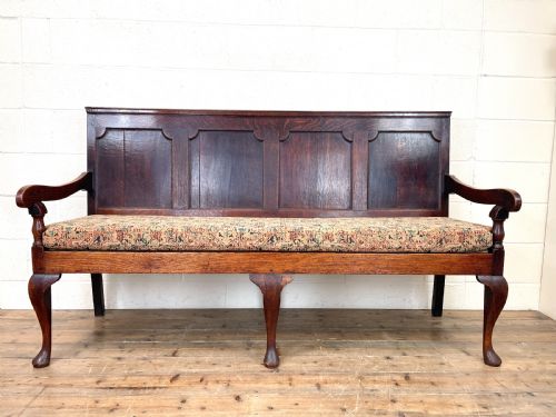 Antique George III Oak Settle Bench