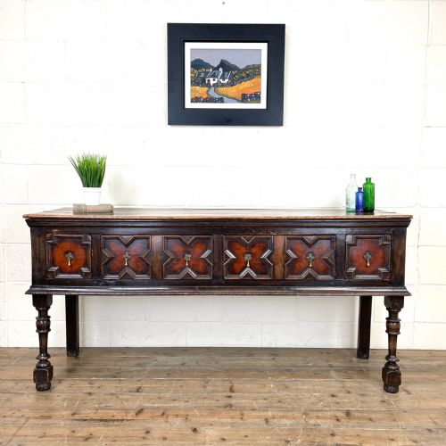 fig 1. Antique 18th Century Geometric Dresser Base