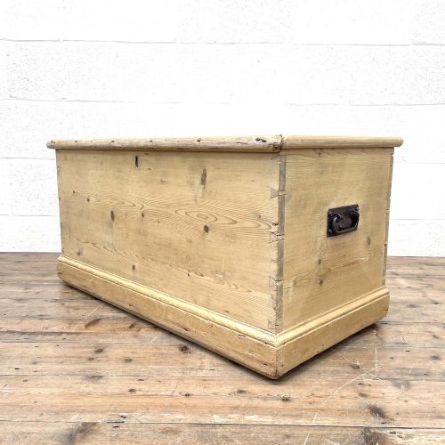 19th Century Antique Rustic Pine Trunk