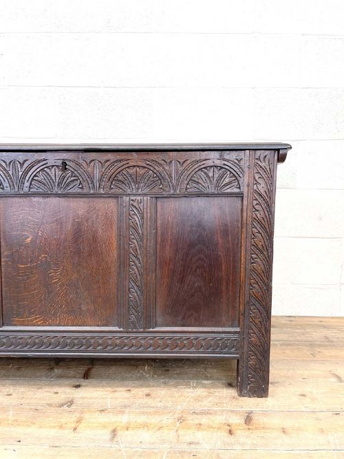 fig 2. 18th Century Antique Oak Panelled Coffer