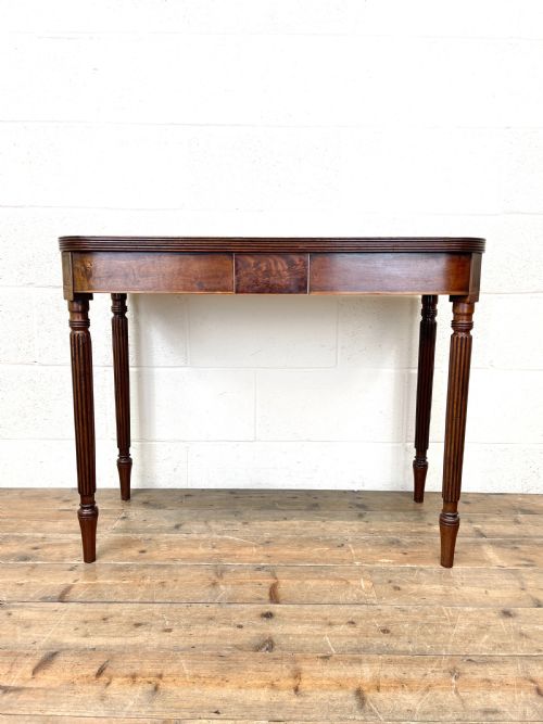 19th Century Mahogany and Boxwood Fold Over Table