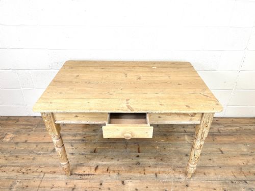 fig 1. Rustic Antique Pine Farmhouse Kitchen Table