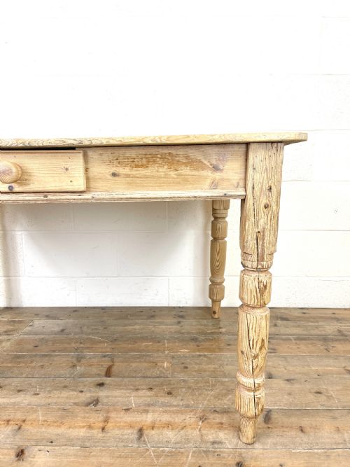 fig 2. Rustic Antique Pine Farmhouse Kitchen Table