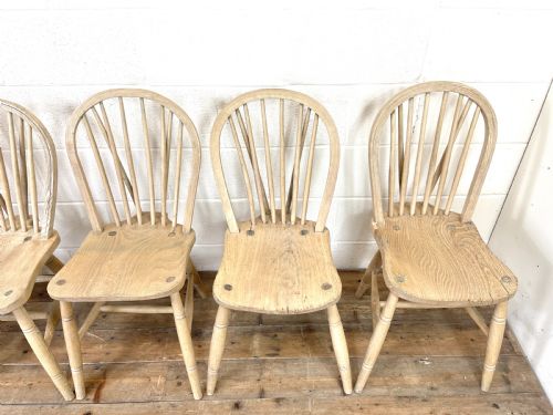 fig 2. Matched Set of Six Rustic Farmhouse Kitchen Chairs