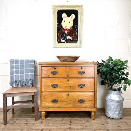 fig 1. Antique Pine Chest of Drawers