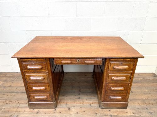 fig 2. Antique Oak Pedestal Desk