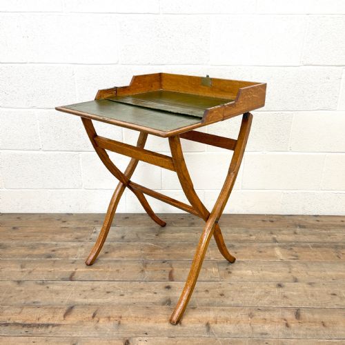 Antique Oak Folding Campaign Desk