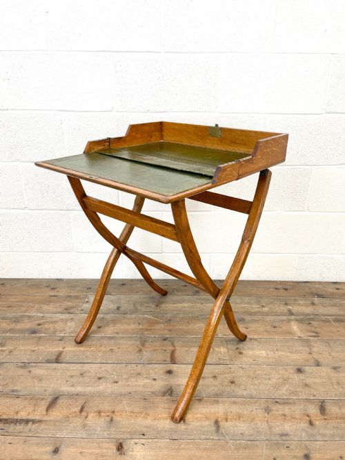 fig 1. Antique Oak Folding Campaign Desk