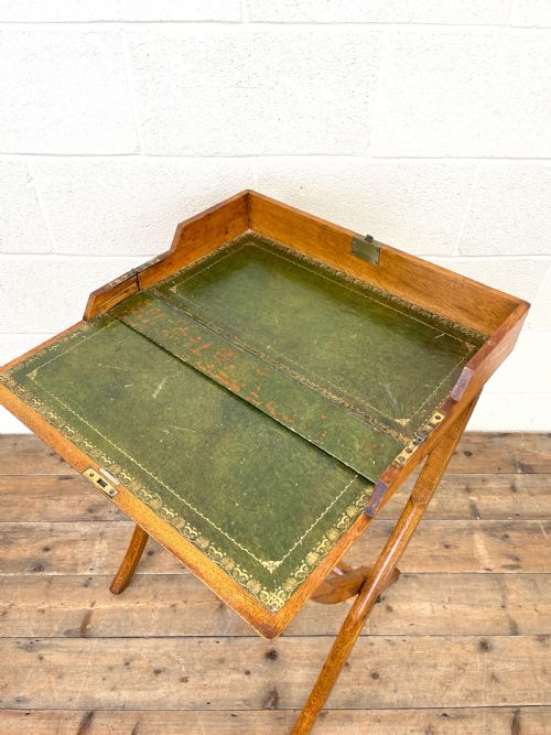 fig 2. Antique Oak Folding Campaign Desk
