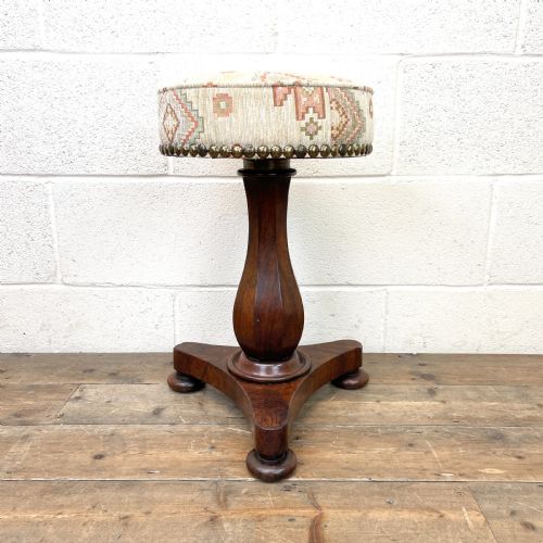 Antique Victorian Mahogany Piano Stool