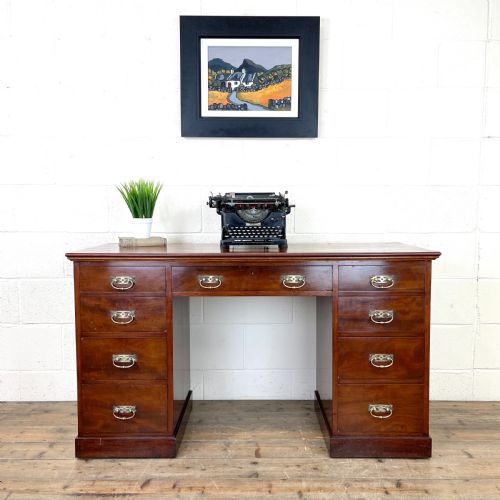 fig 1. Early 20th Century Antique Mahogany Desk