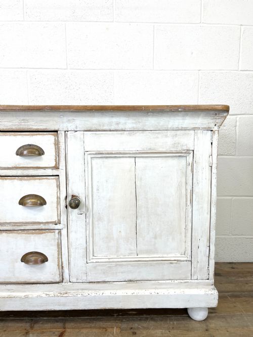 fig 2. Distressed Antique Pine Cupboard with Painted Base