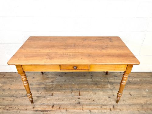 fig 1. Antique Cherry Wood Farmhouse Kitchen Table