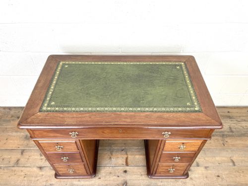 fig 1. Small Antique Mahogany Knee Hole Desk