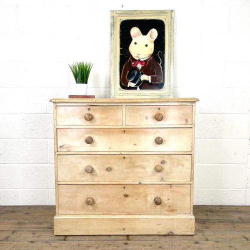 Antique Pine Chest of Drawers on Plinth Base