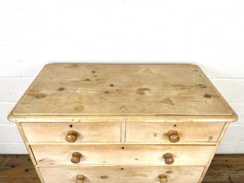 fig 1. Antique Pine Chest of Drawers on Plinth Base