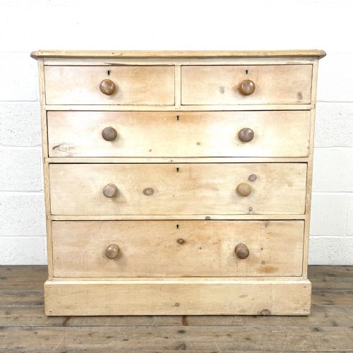 fig 2. Antique Pine Chest of Drawers on Plinth Base