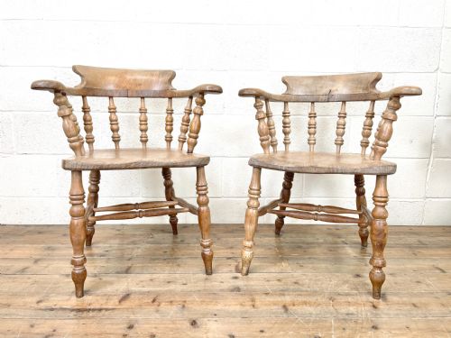 Pair of Antique Smoker’s Bow Chairs