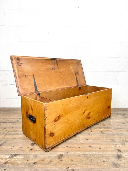 fig 1. Antique Victorian Six Plank Pine Trunk