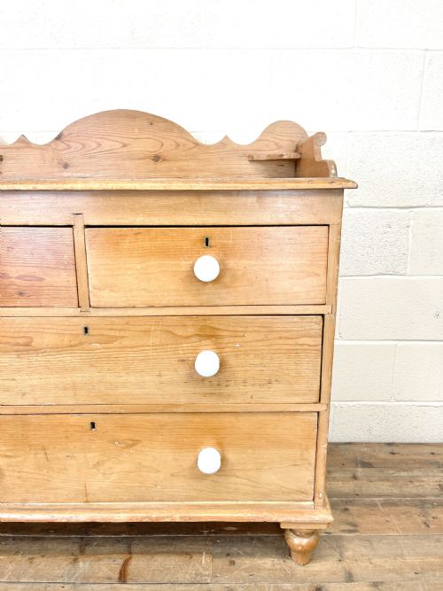 fig 2. Antique Pine Chest of Drawers with Gallery Back
