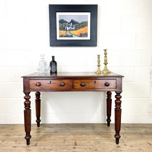 fig 1. Victorian Mahogany Side Table with Two Drawers