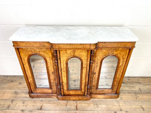 fig 2. Victorian Inlaid Walnut Credenza with Marble Top