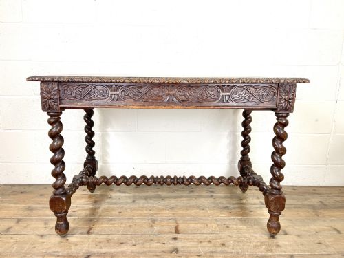Antique 19th Century Carved Oak Table