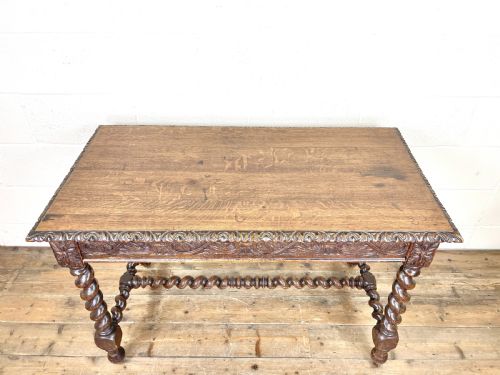 fig 2. Antique 19th Century Carved Oak Table