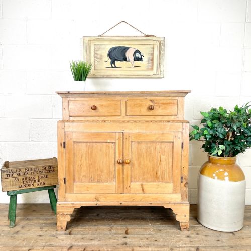 fig 1. Unusual Antique Victorian Pine Cupboard