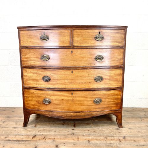 Antique Mahogany Bow Front Chest of Drawers