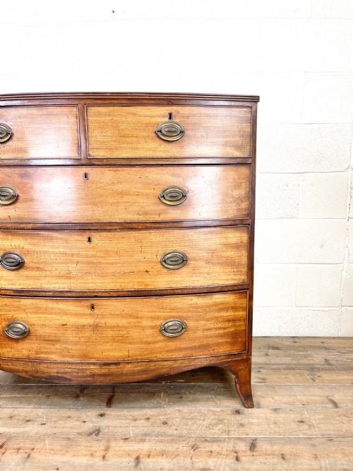 fig 2. Antique Mahogany Bow Front Chest of Drawers