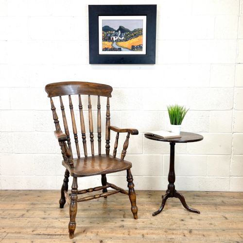 fig 1. Antique Beech and Elm Spindle Back Windsor Armchair
