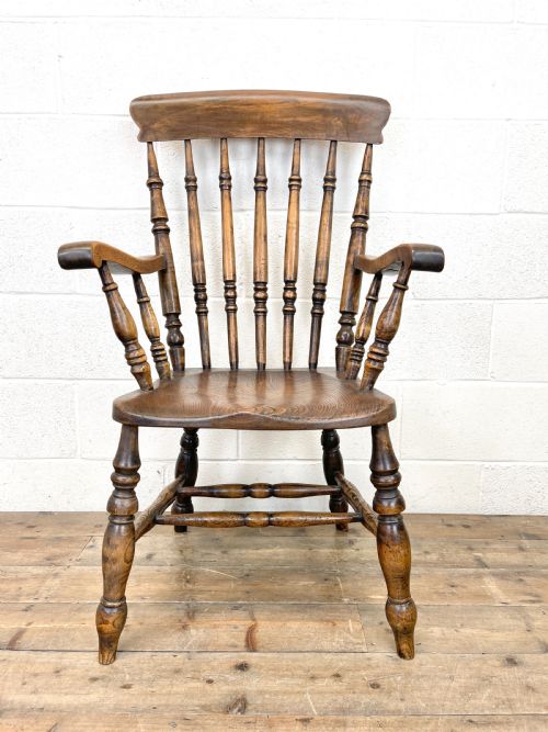 fig 2. Antique Beech and Elm Spindle Back Windsor Armchair