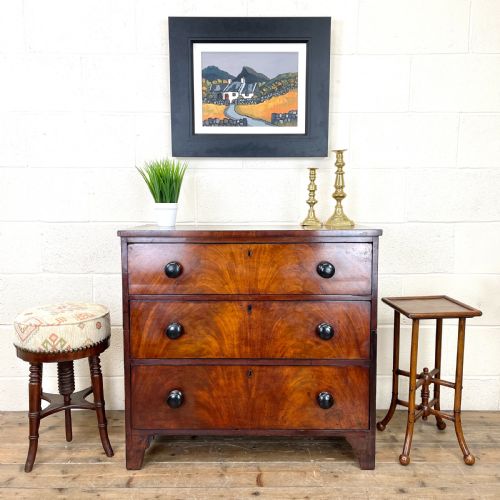 fig 1. Small Two Part Antique Mahogany Chest of Drawers