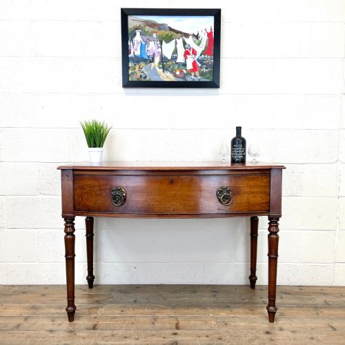 fig 1. Antique Mahogany Bow Front Side Table