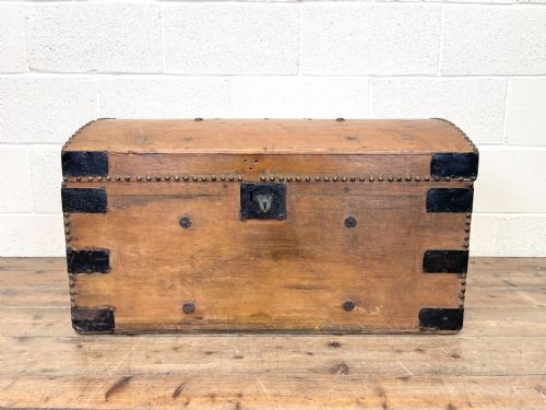 fig 2. Rustic Antique Pine Dome Top Trunk