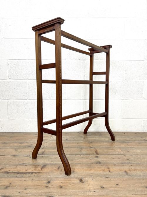 Edwardian Inlaid Mahogany Towel Rail