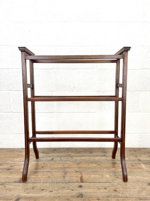 fig 1. Edwardian Inlaid Mahogany Towel Rail