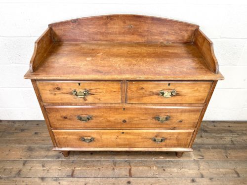 fig 2. Victorian Pine Chest of Drawers with Gallery Back