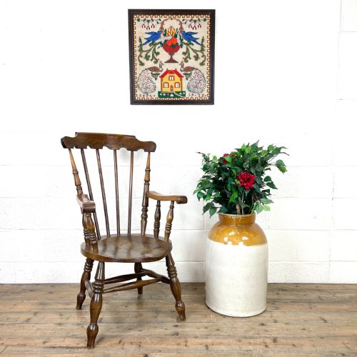 fig 1. Antique Ash and Elm Armchair with Penny Seat