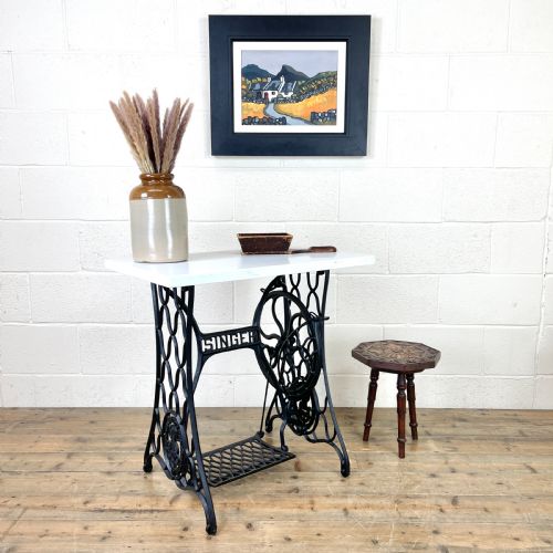 fig 1. Vintage Singer Sewing Machine Treadle Table
