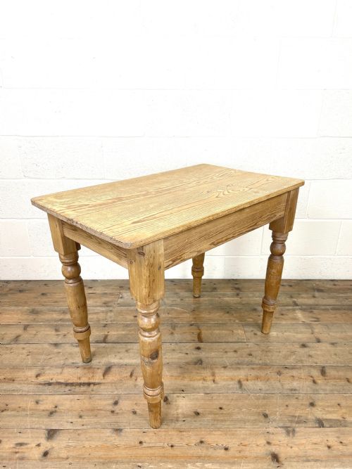 fig 2. Small Antique Pitch Pine Kitchen Table