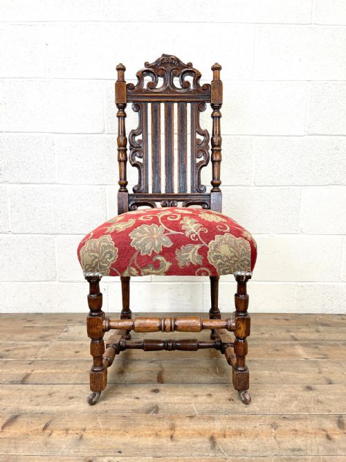 fig 2. Set of Four Victorian Carved Oak Dining Chairs